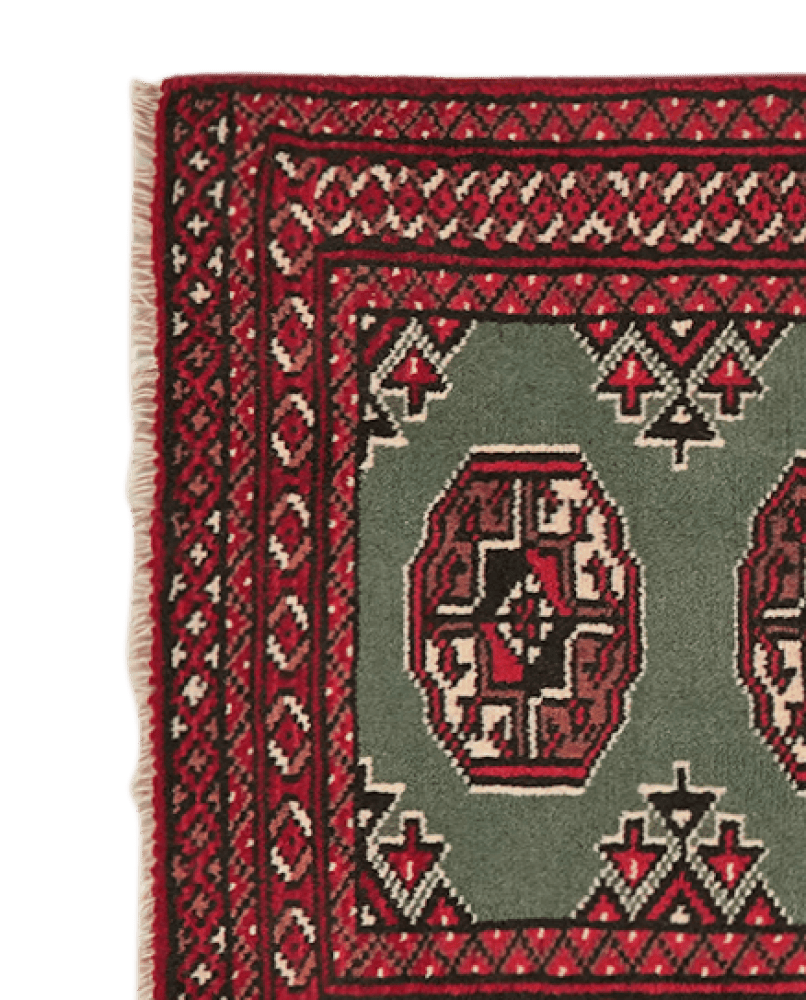 Turkman — Hand-knotted, 62x97 cm, Green, 100% Virgin Wool | View 3