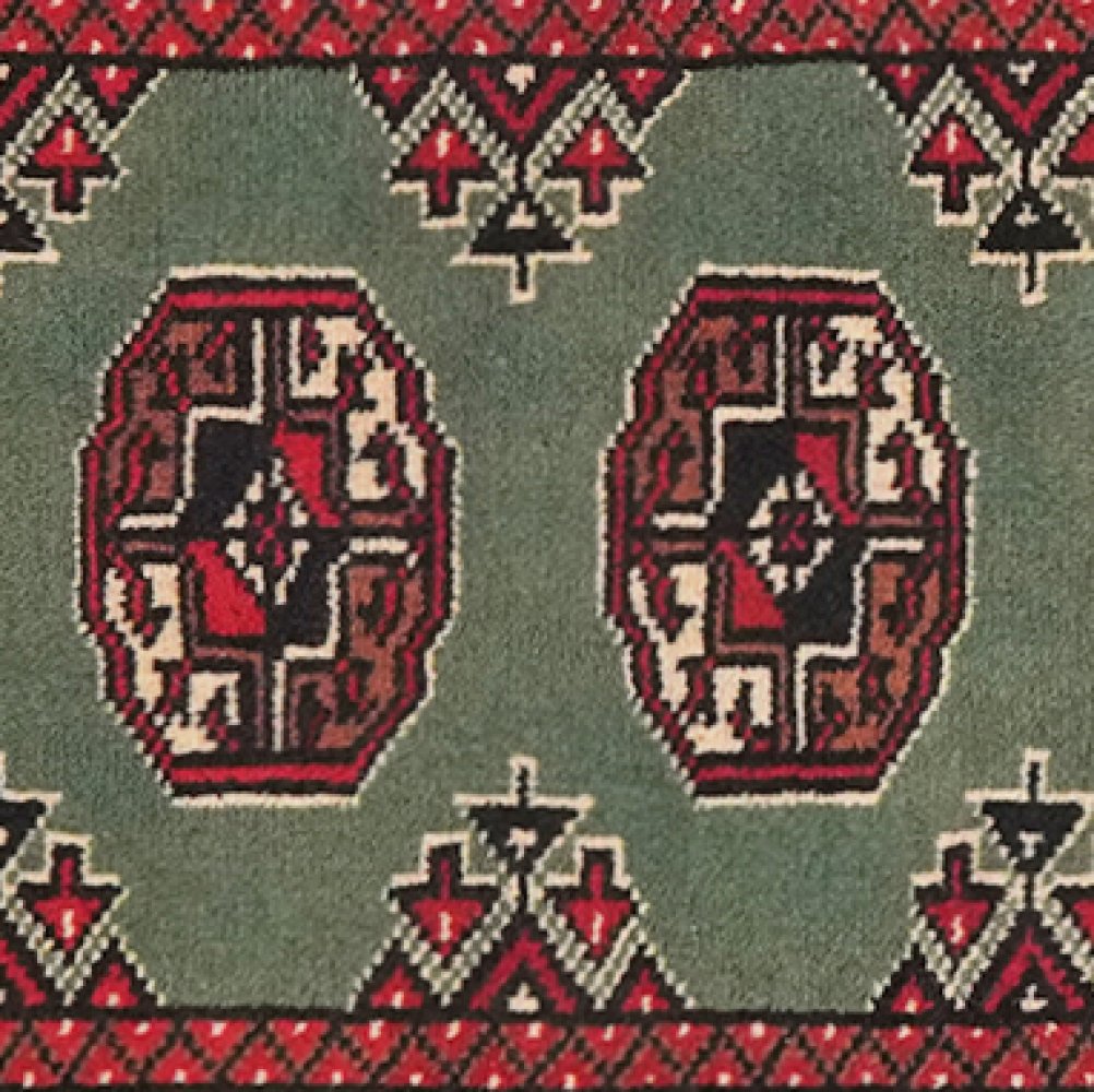 Turkman — Hand-knotted, 62x97 cm, Green, 100% Virgin Wool | View 4