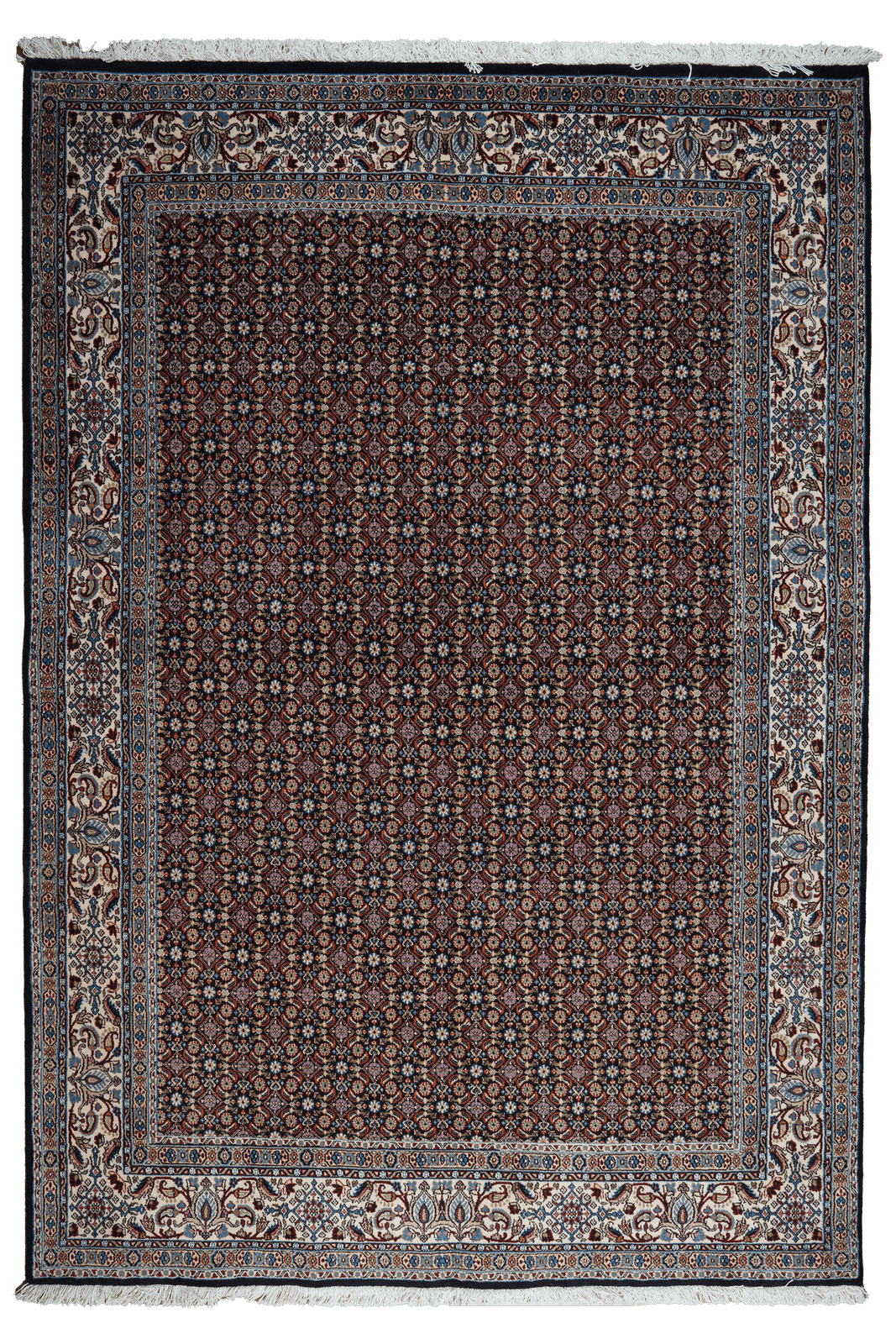 Moud Mahi — Hand-knotted, 166x240 cm, Blue, 100% Virgin Wool | Main view