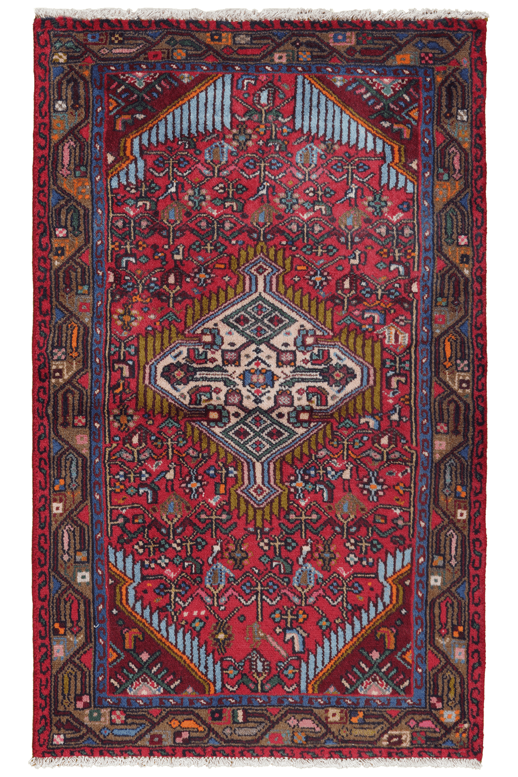 Assadabad — Hand-knotted, 76x124 cm, Red, 100% Virgin Wool | Main view