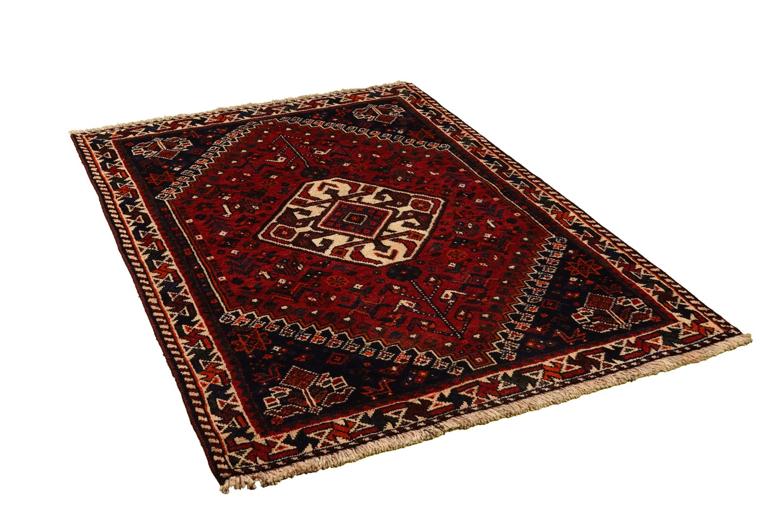 Gashgai — Hand-knotted, 123x162 cm, Red, 100% Virgin Wool | View 4