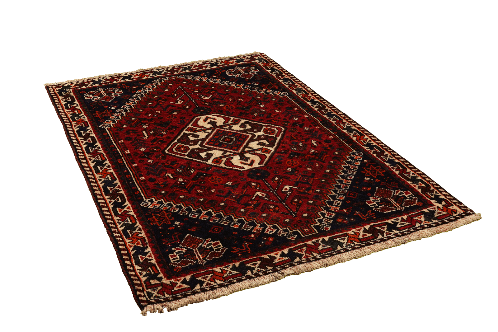 Gashgai — Hand-knotted, 123x162 cm, Red, 100% Virgin Wool | View 4