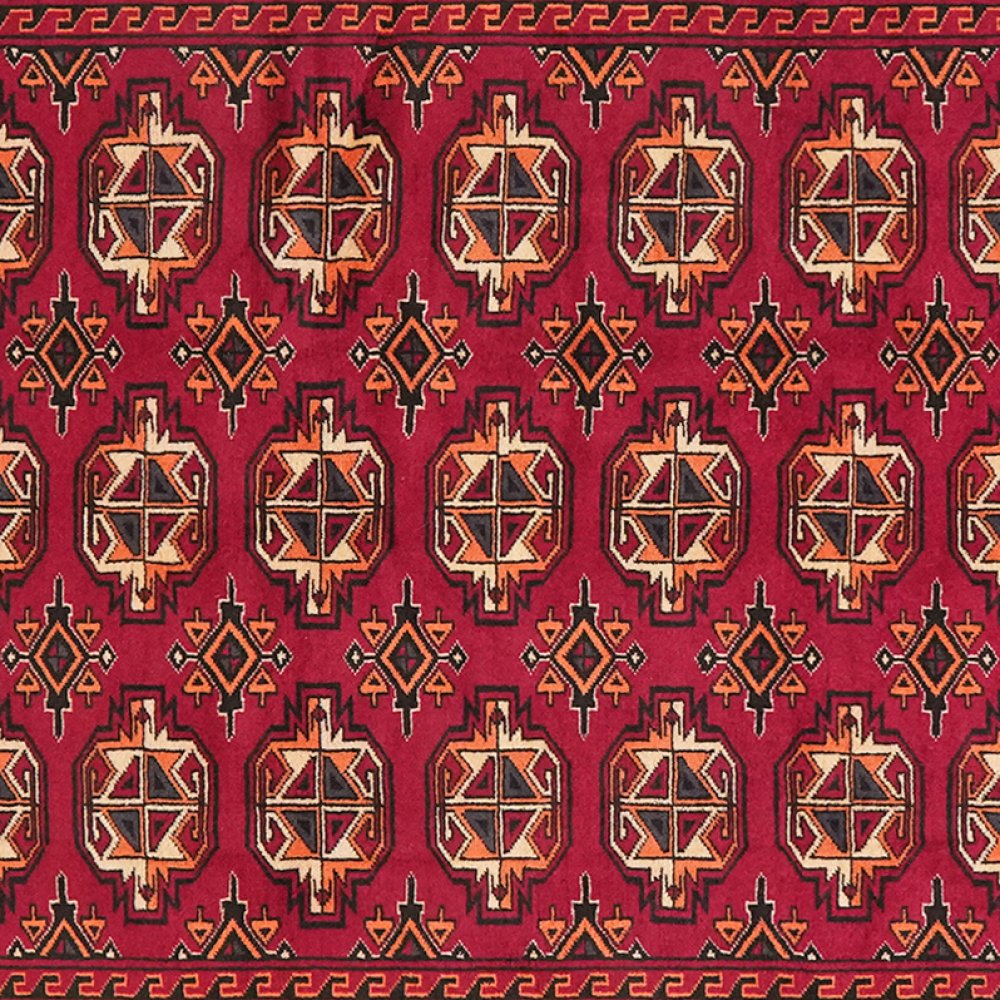 Turkman — Hand-knotted, 116x199 cm, Red, 100% Virgin Wool | View 4