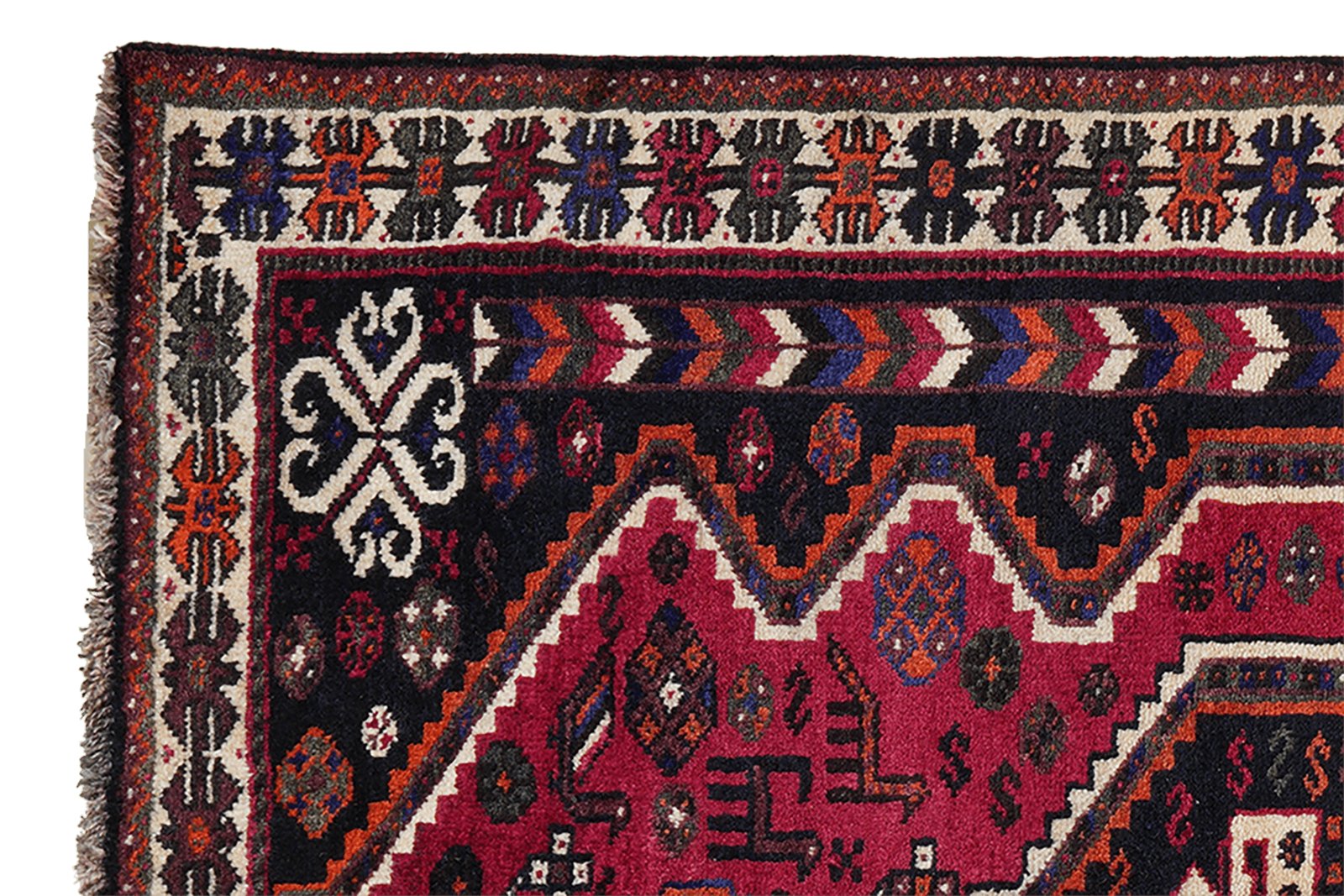 Gashgai — Hand-knotted, 123x159 cm, Red, 100% Virgin Wool | View 3