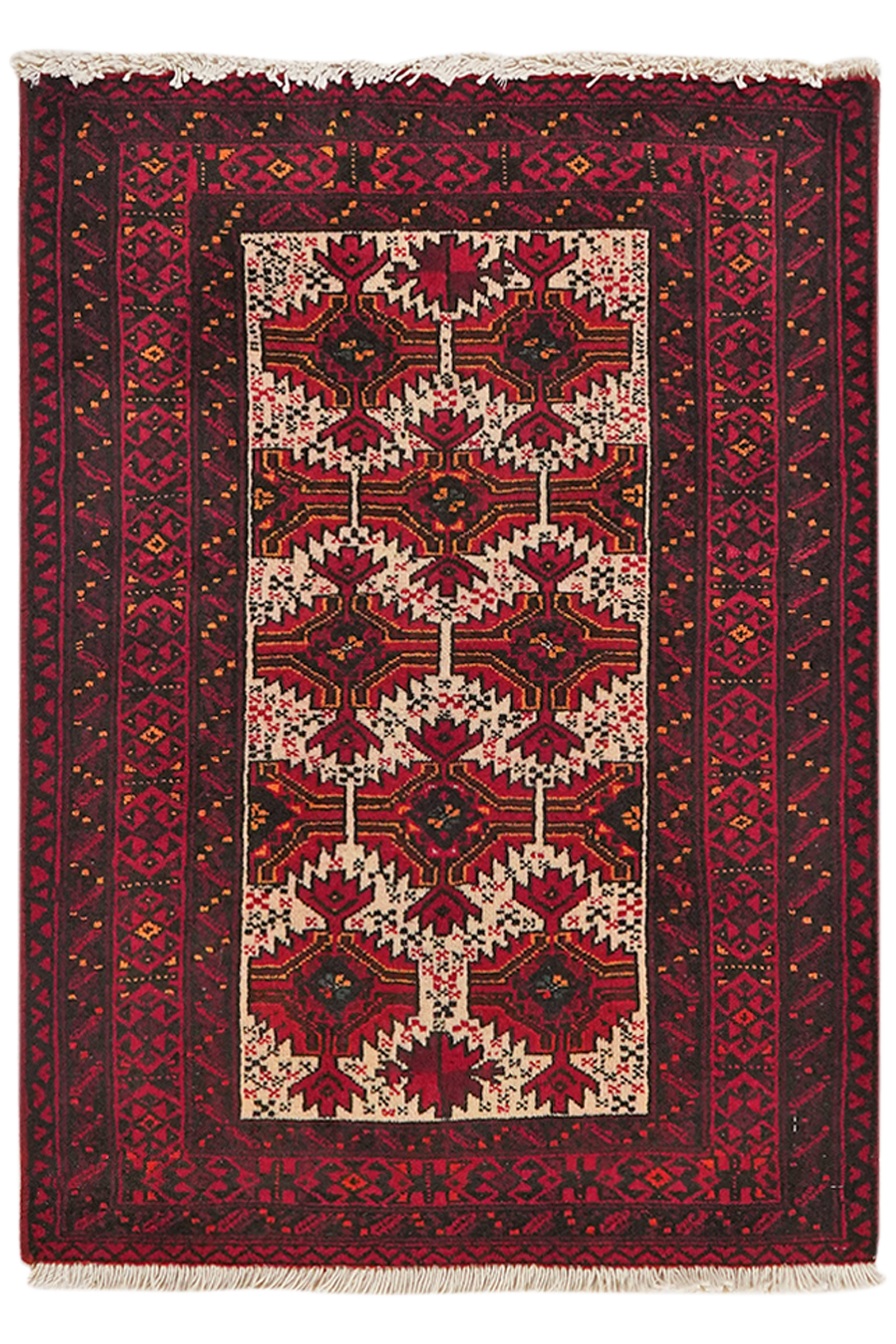 Belutch — Handgefertigt, 88x63 cm, Rot, 100% Virgin Wool | Main view