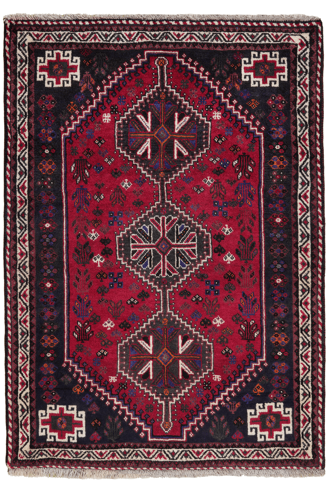 Gashgai — Hand-knotted, 122x171 cm, Red, 100% Virgin Wool | Main view