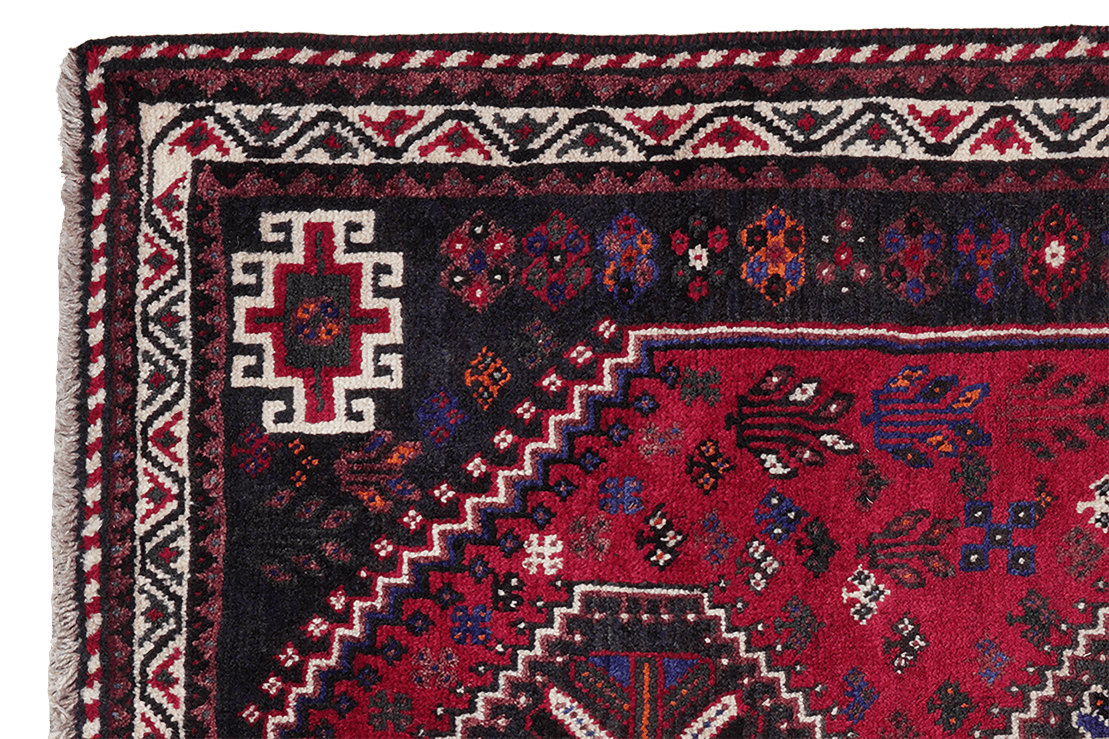 Gashgai — Hand-knotted, 122x171 cm, Red, 100% Virgin Wool | View 3