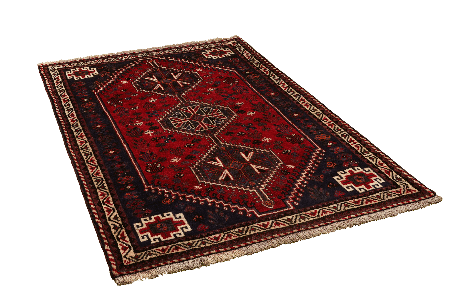 Gashgai — Hand-knotted, 122x171 cm, Red, 100% Virgin Wool | View 4