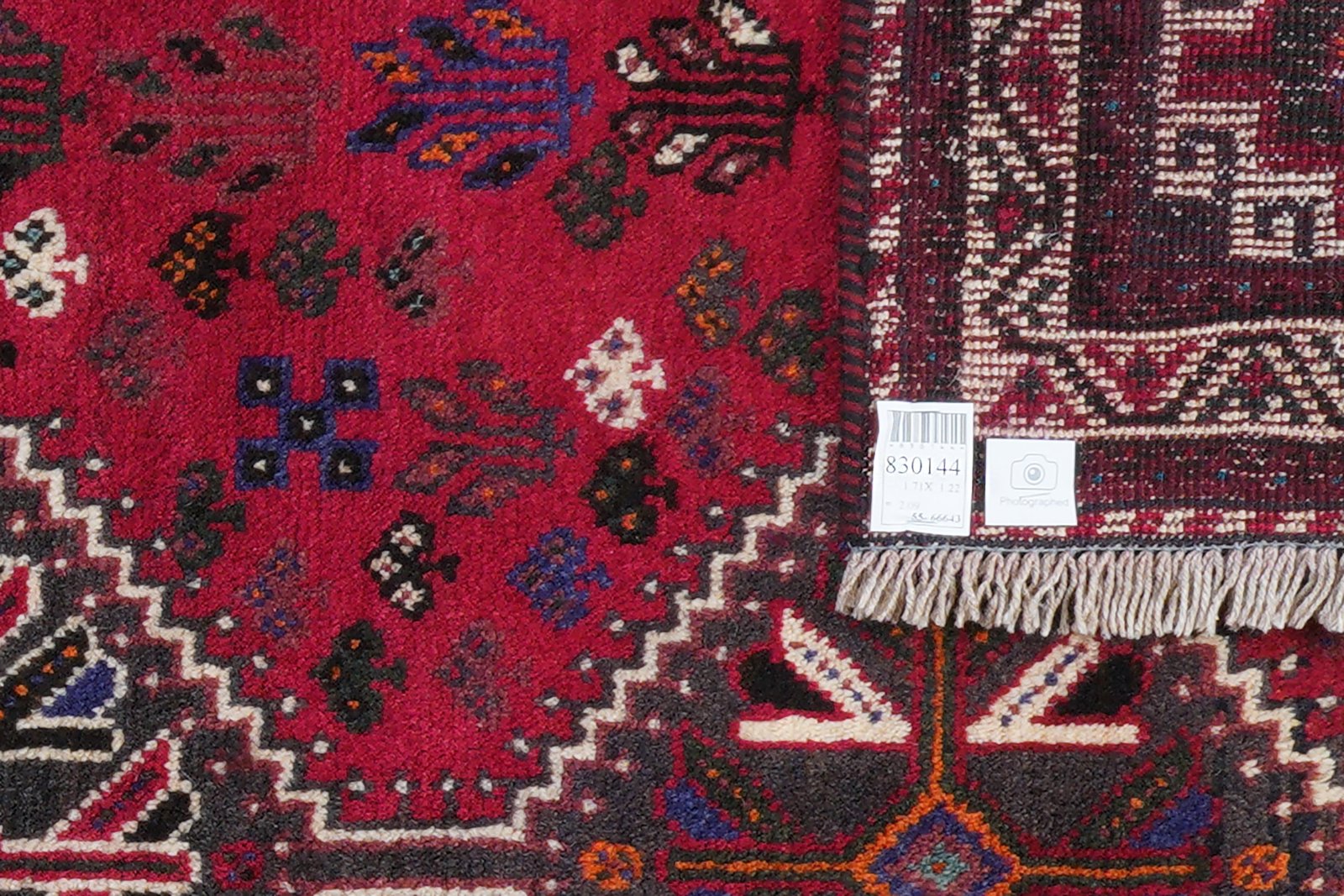 Gashgai — Hand-knotted, 122x171 cm, Red, 100% Virgin Wool | View 6