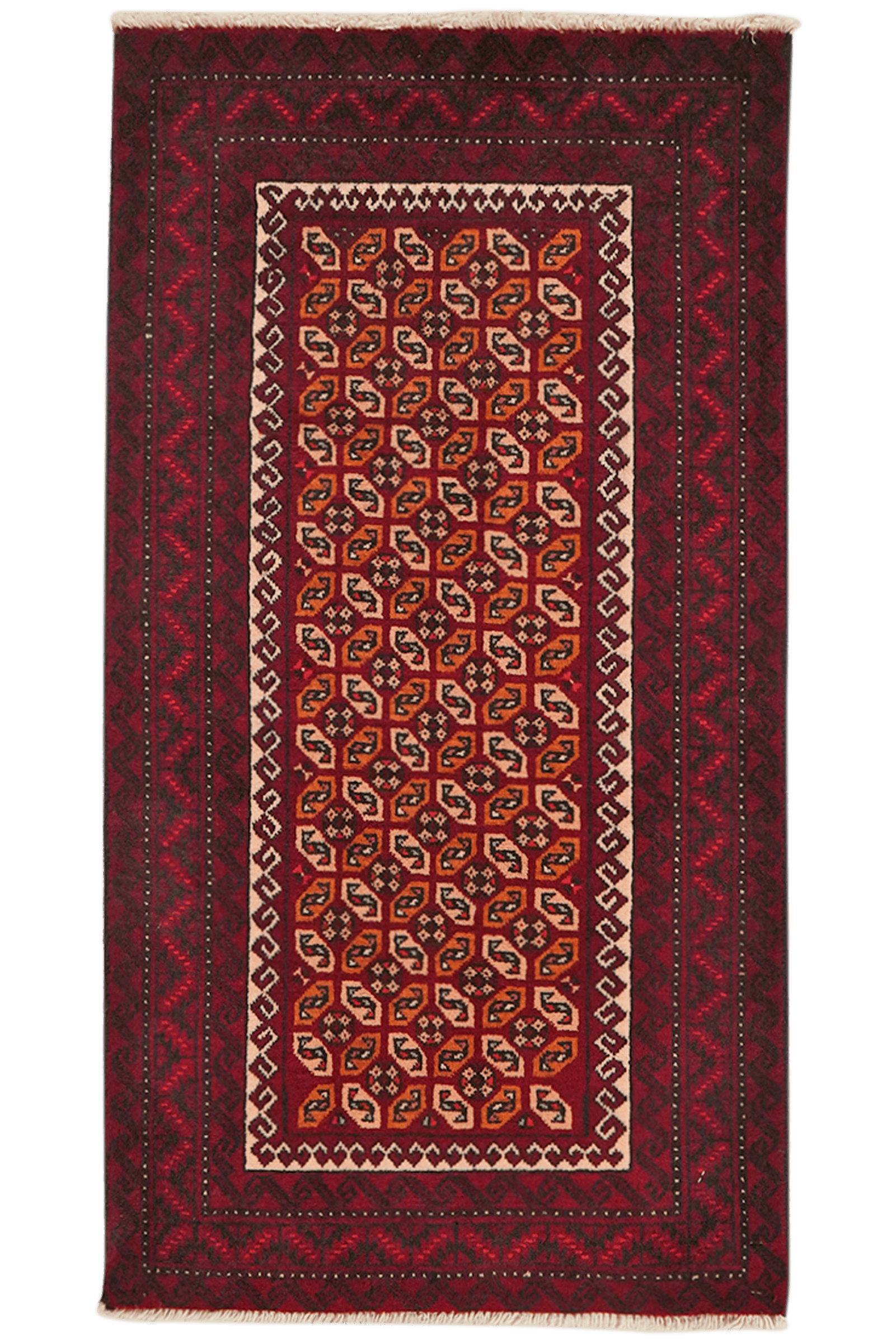 Belutch — Hand-knotted, 58x107 cm, Multicolor, 100% Virgin Wool | Main view