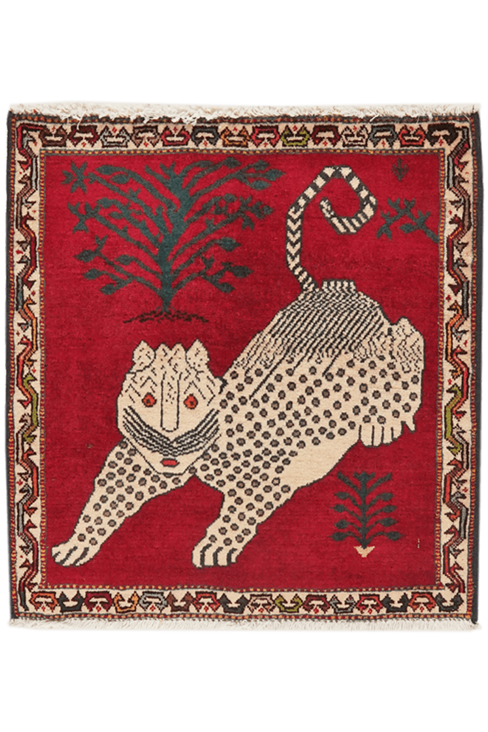 Gashgai — Hand-knotted, 60x63 cm, Red, 100% Virgin Wool | Main view