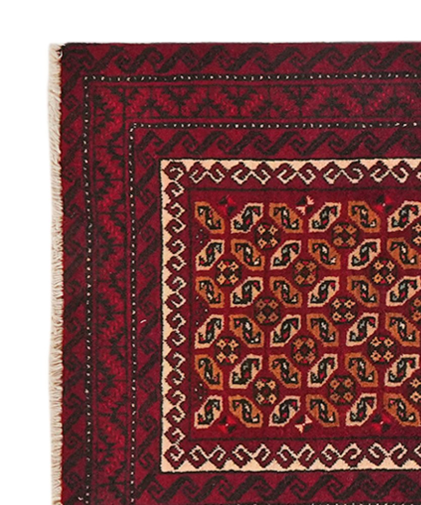 Belutch — Hand-knotted, 59x100 cm, Red, 100% Virgin Wool | View 3