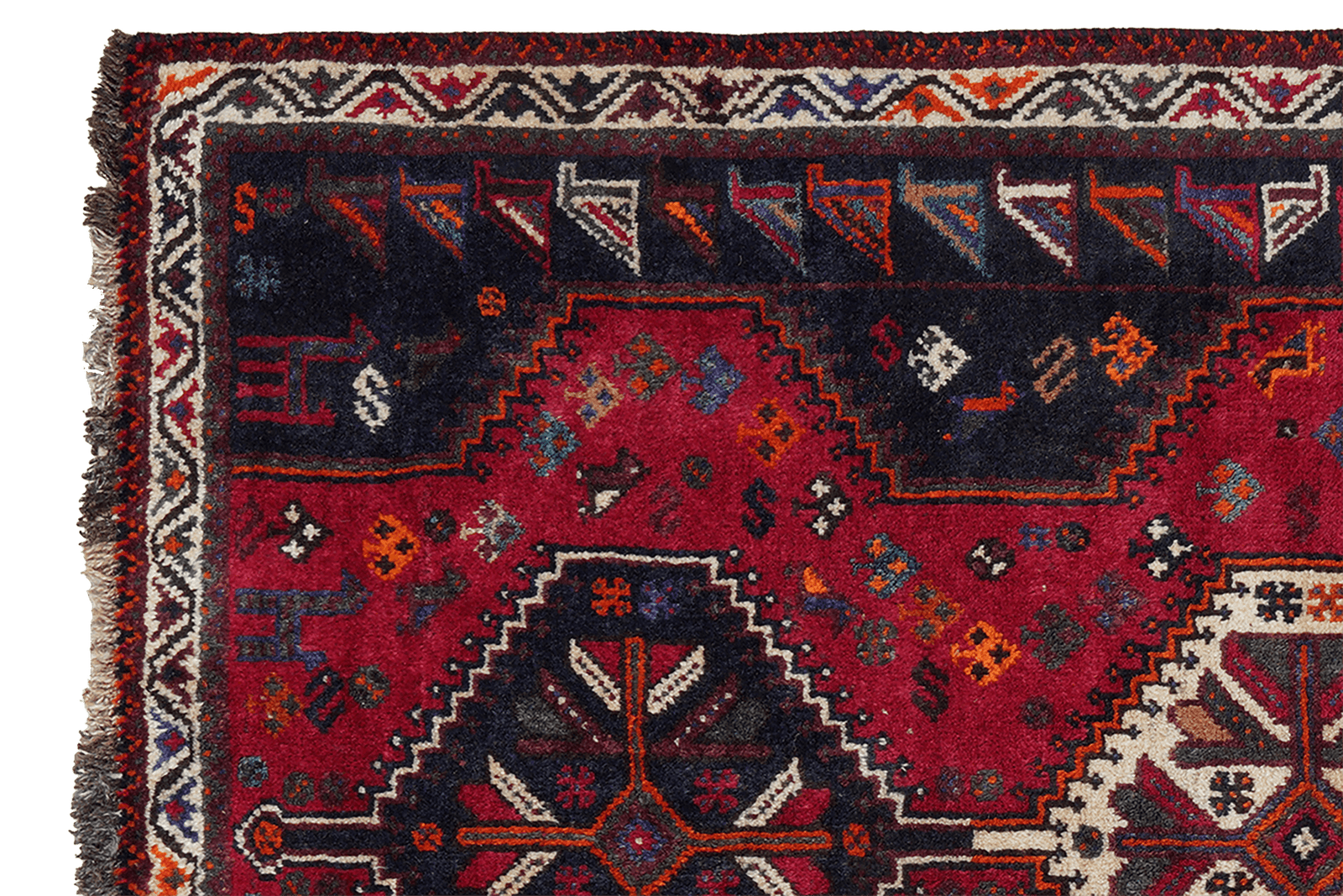 Gashgai — Hand-knotted, 114x164 cm, Red, 100% Virgin Wool | View 3
