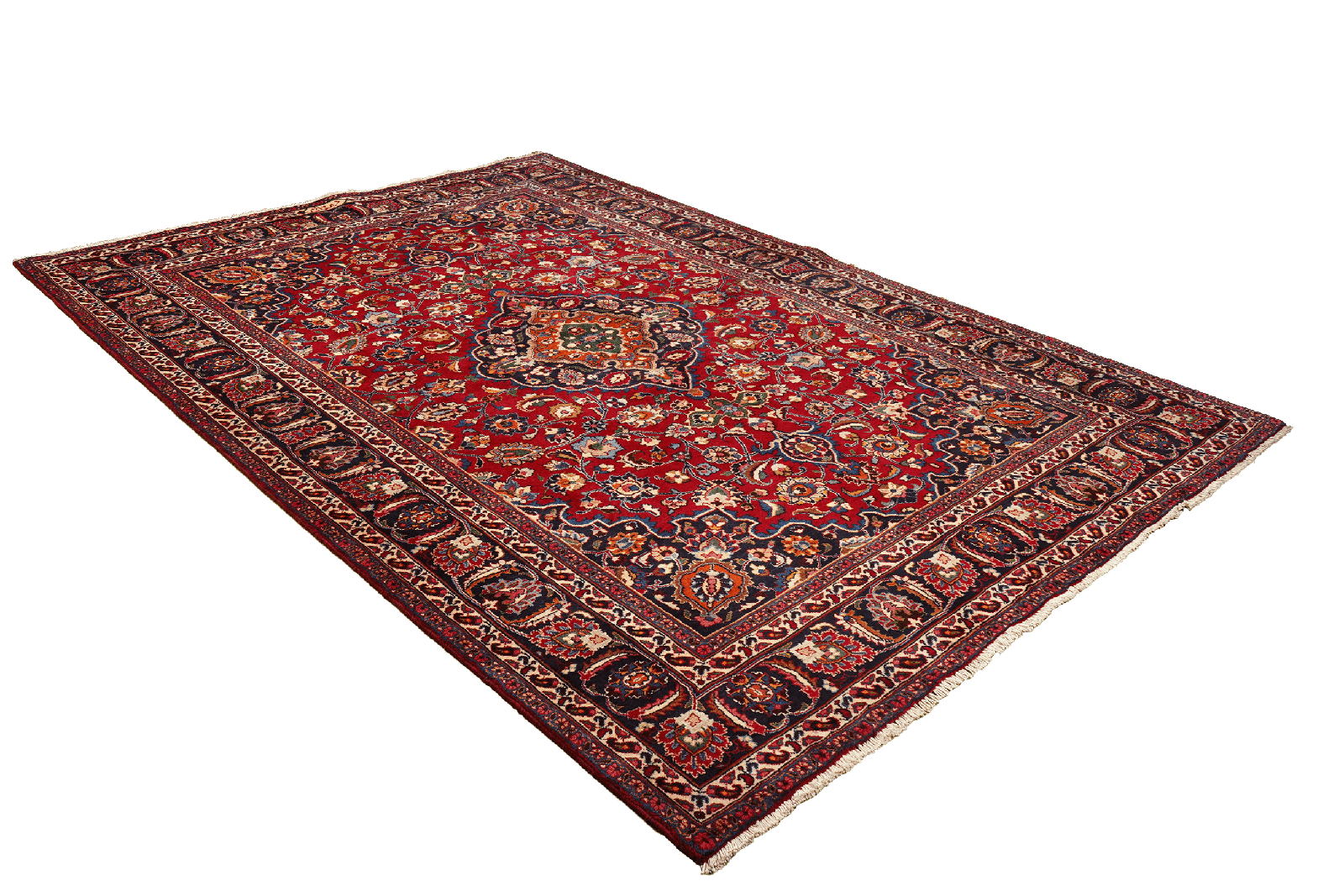 Mashad — Hand-knotted, 198x286 cm, Red, 100% Virgin Wool | View 4
