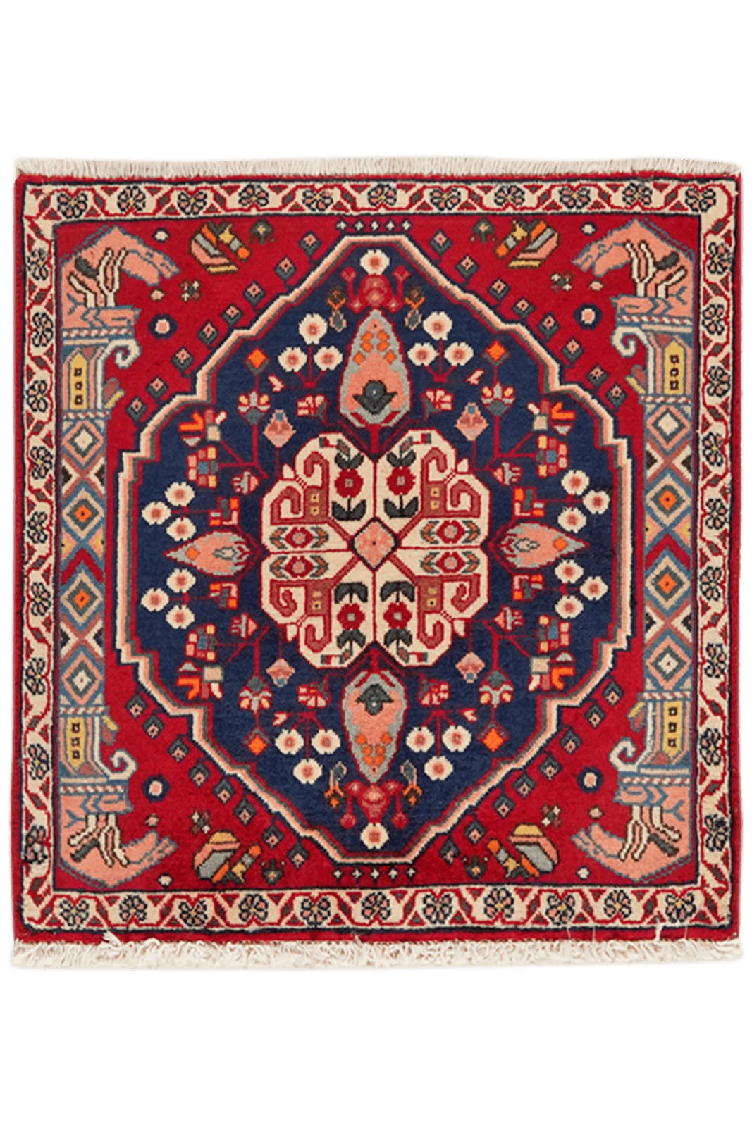 Gashgai — Hand-knotted, 57x58 cm, Red, 100% Virgin Wool | Main view