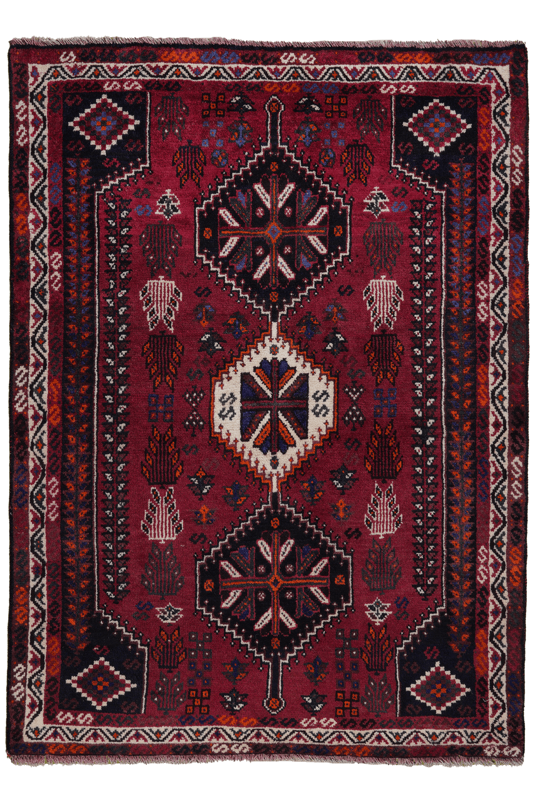 Gashgai — Hand-knotted, 117x162 cm, Red, 100% Virgin Wool | Main view