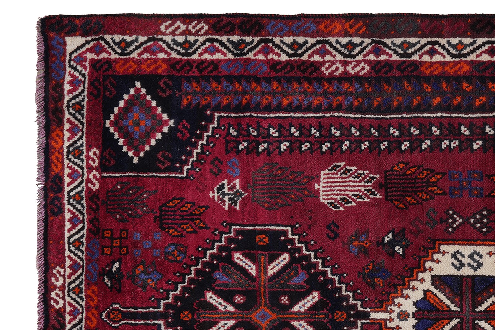 Gashgai — Hand-knotted, 117x162 cm, Red, 100% Virgin Wool | View 3