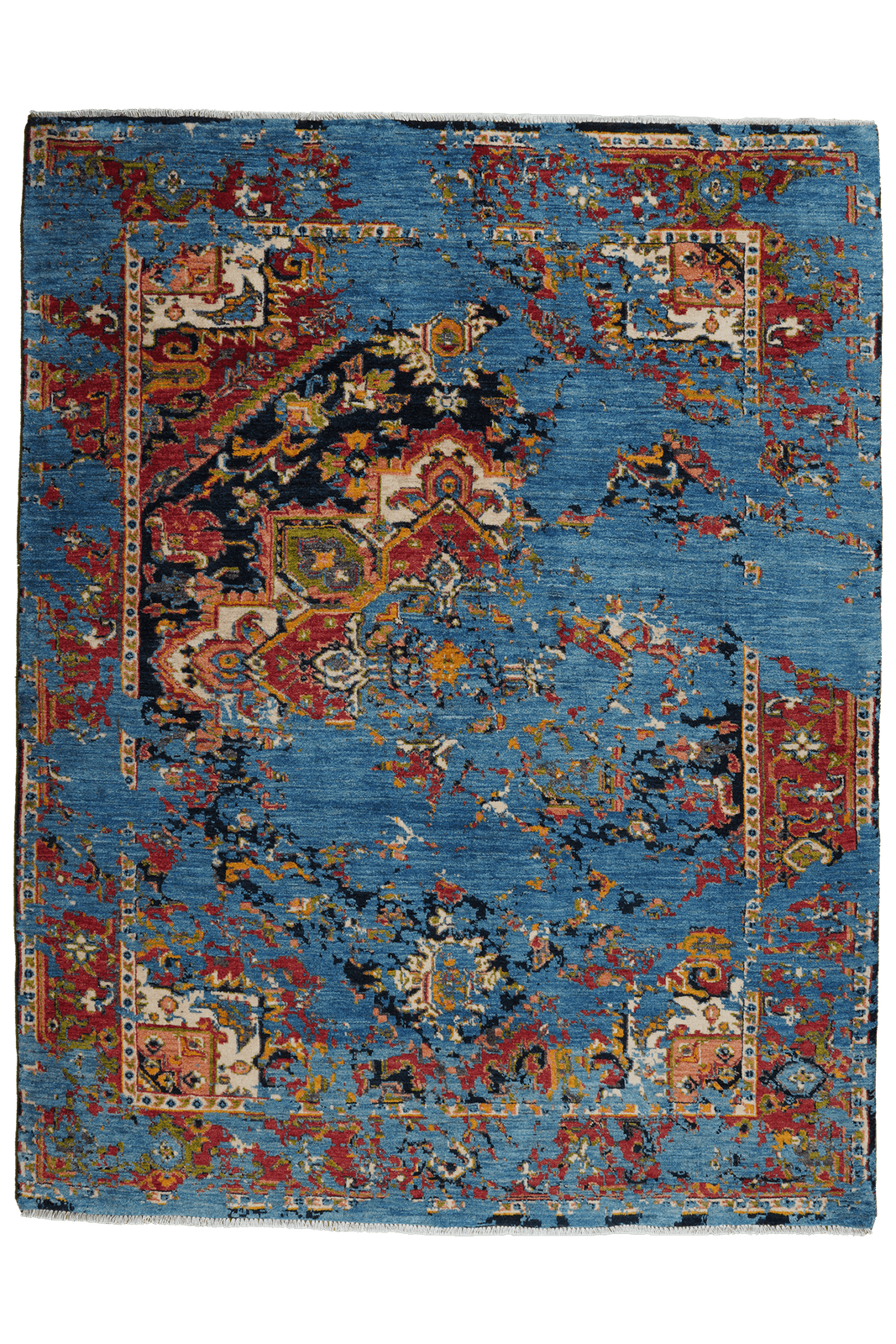 Rizbaf — Hand-knotted, 156x200 cm, Blue, 100% Virgin Wool | Main view