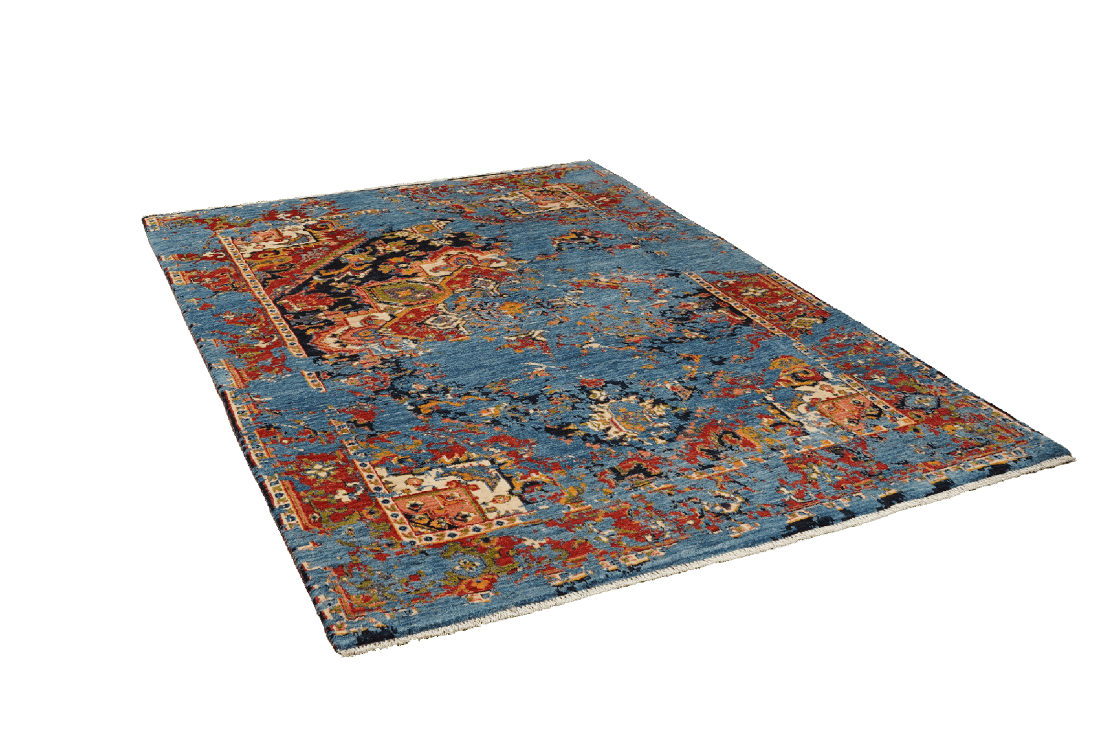 Rizbaf — Hand-knotted, 156x200 cm, Blue, 100% Virgin Wool | View 4