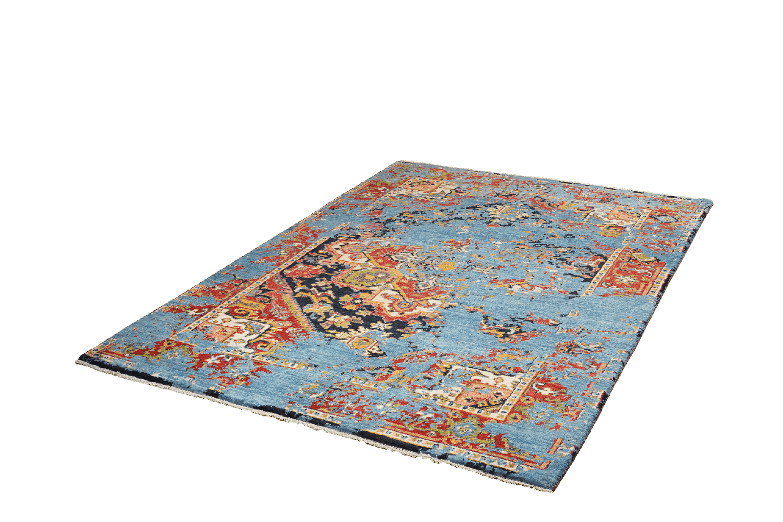 Rizbaf — Hand-knotted, 156x200 cm, Blue, 100% Virgin Wool | View 5