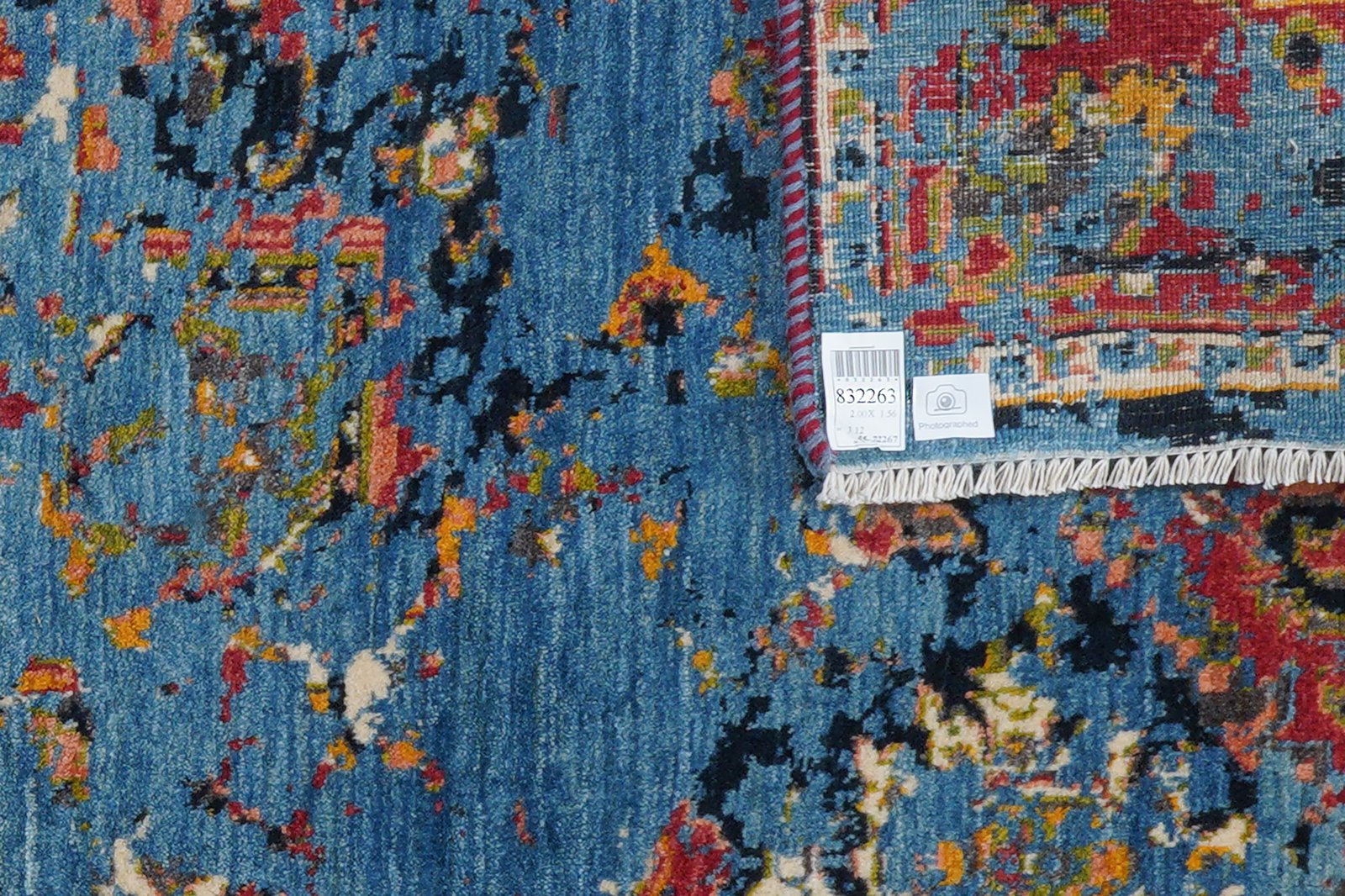 Rizbaf — Hand-knotted, 156x200 cm, Blue, 100% Virgin Wool | View 6