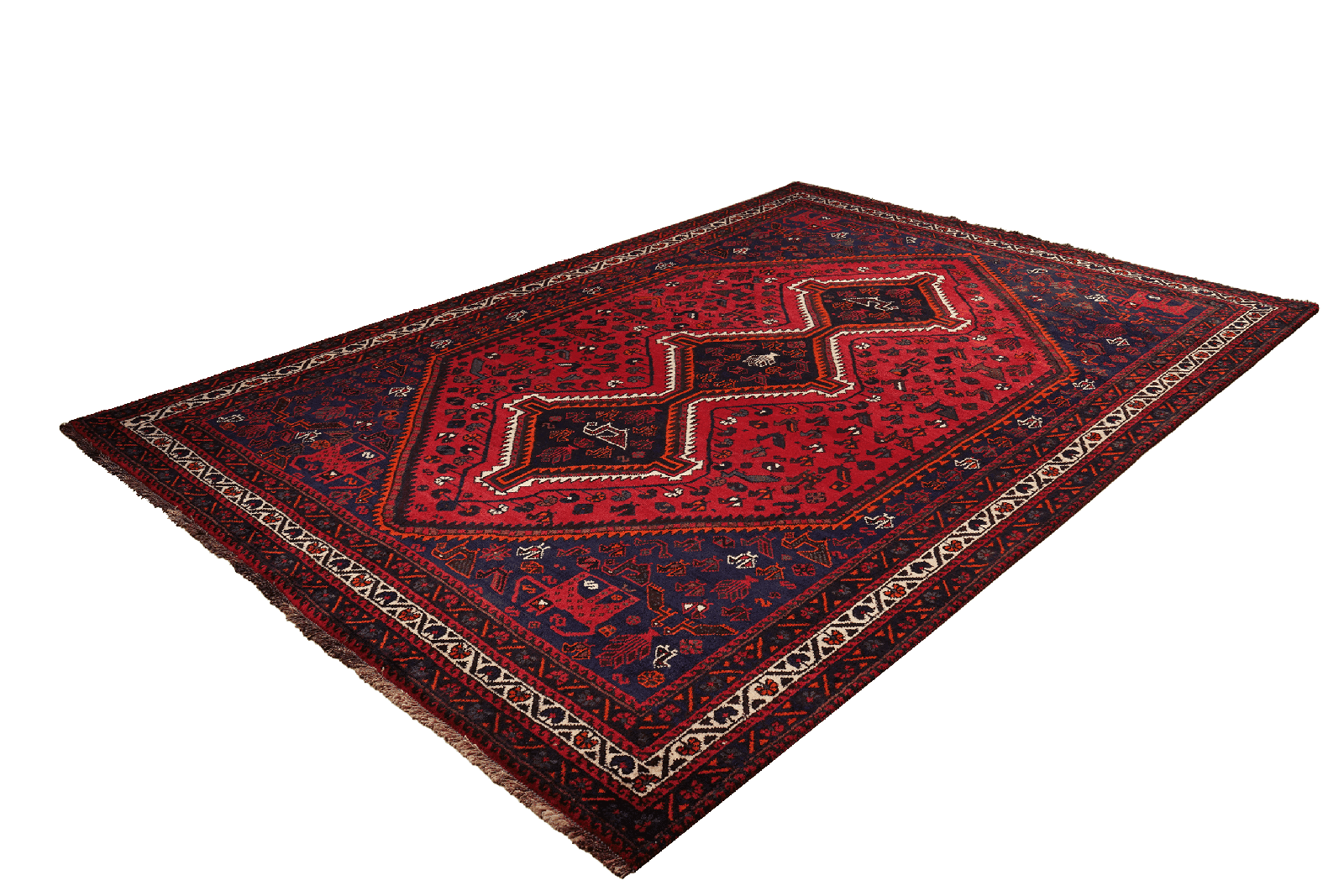 Gashgai — Hand-knotted, 205x295 cm, Red, 100% Virgin Wool | View 5