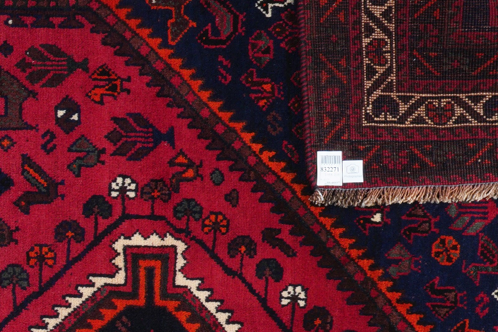 Gashgai — Hand-knotted, 205x295 cm, Red, 100% Virgin Wool | View 6