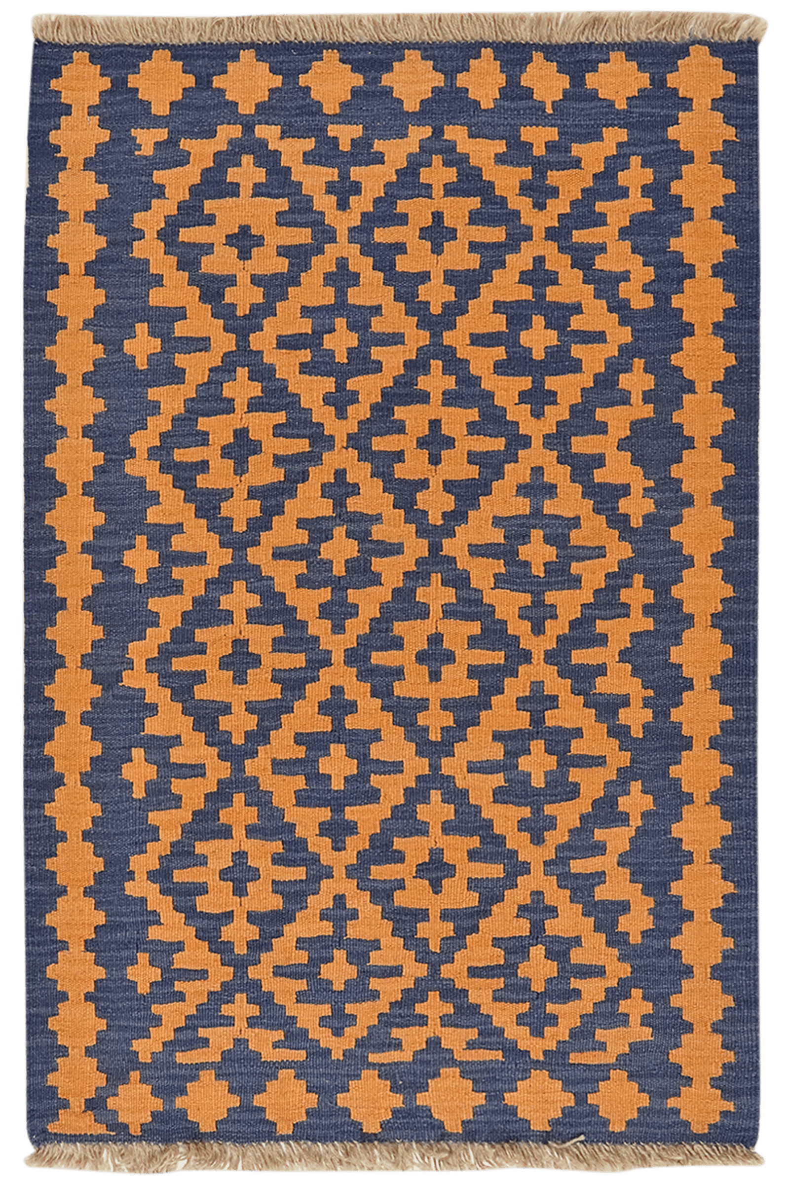 Kelim Gashgai — Handmade, 82x122 cm, Blue, 100% Virgin Wool | Main view