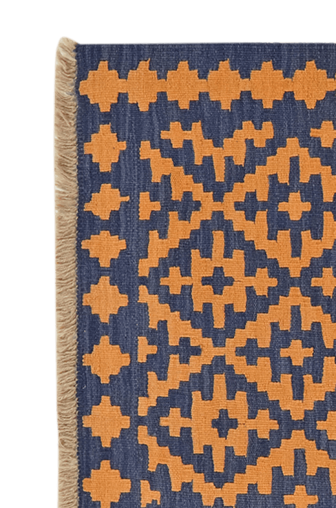 Kelim Gashgai — Handmade, 82x122 cm, Blue, 100% Virgin Wool | View 3
