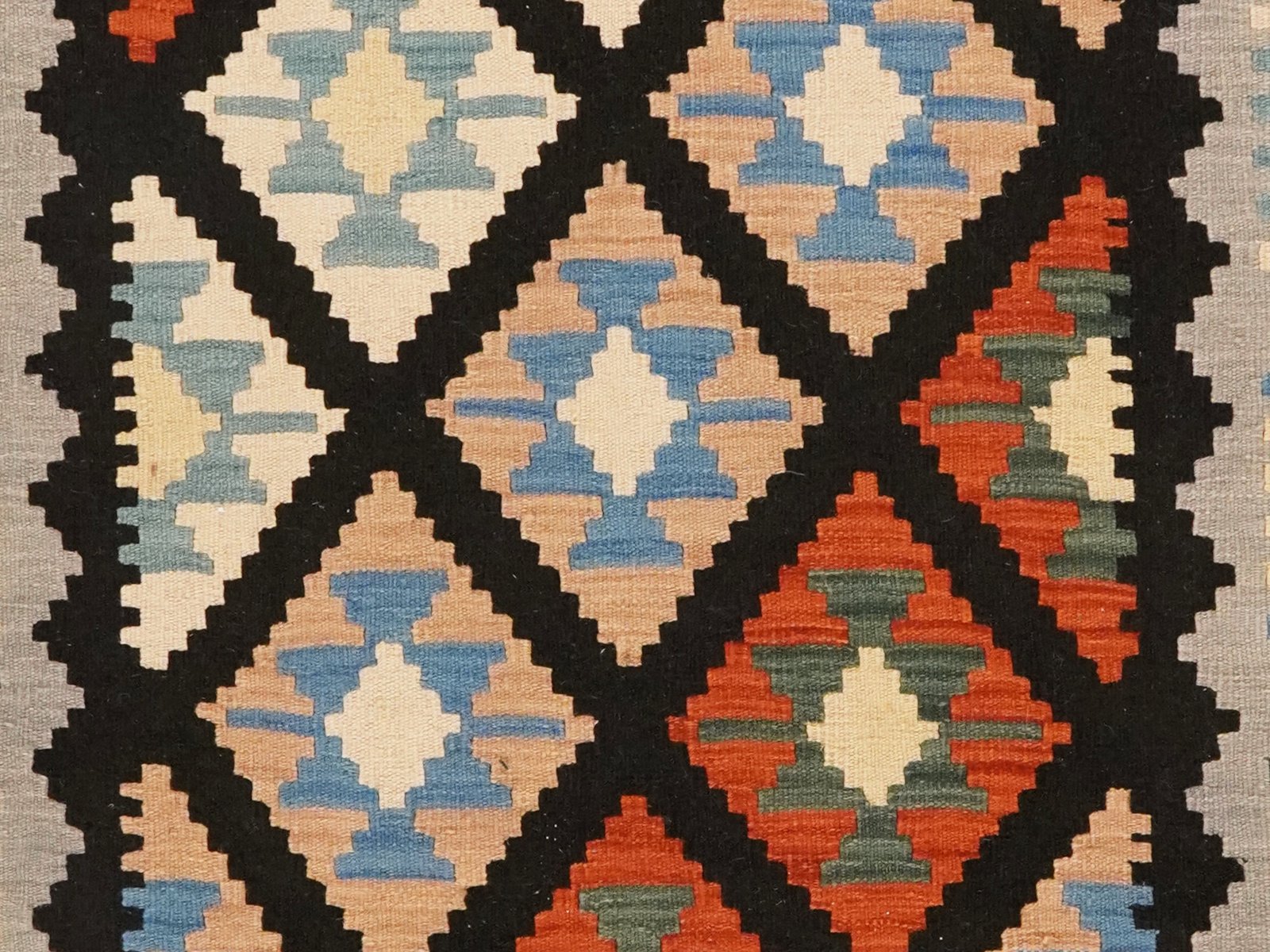 Kelim Gashgai — Handmade, 158x202 cm, Black, 100% Virgin Wool | View 4