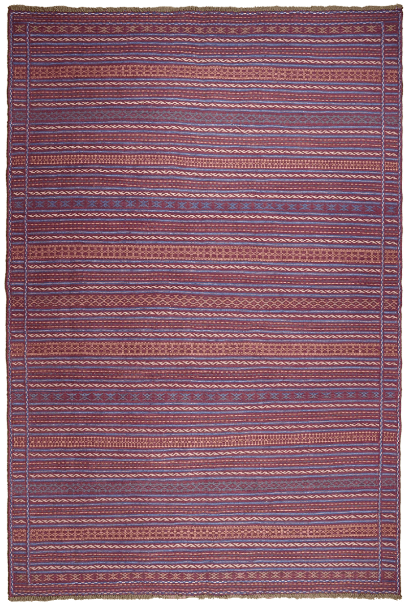 Kelim Kordi — Handmade, 203x302 cm, Violett, 100% Virgin Wool | Main view