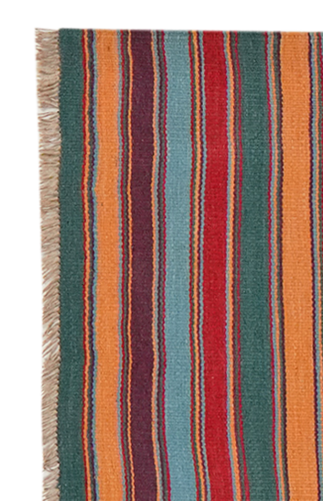 Kelim Gashgai — Handgefertigt, 190x79 cm, Bunt, 100% Virgin Wool | Back view