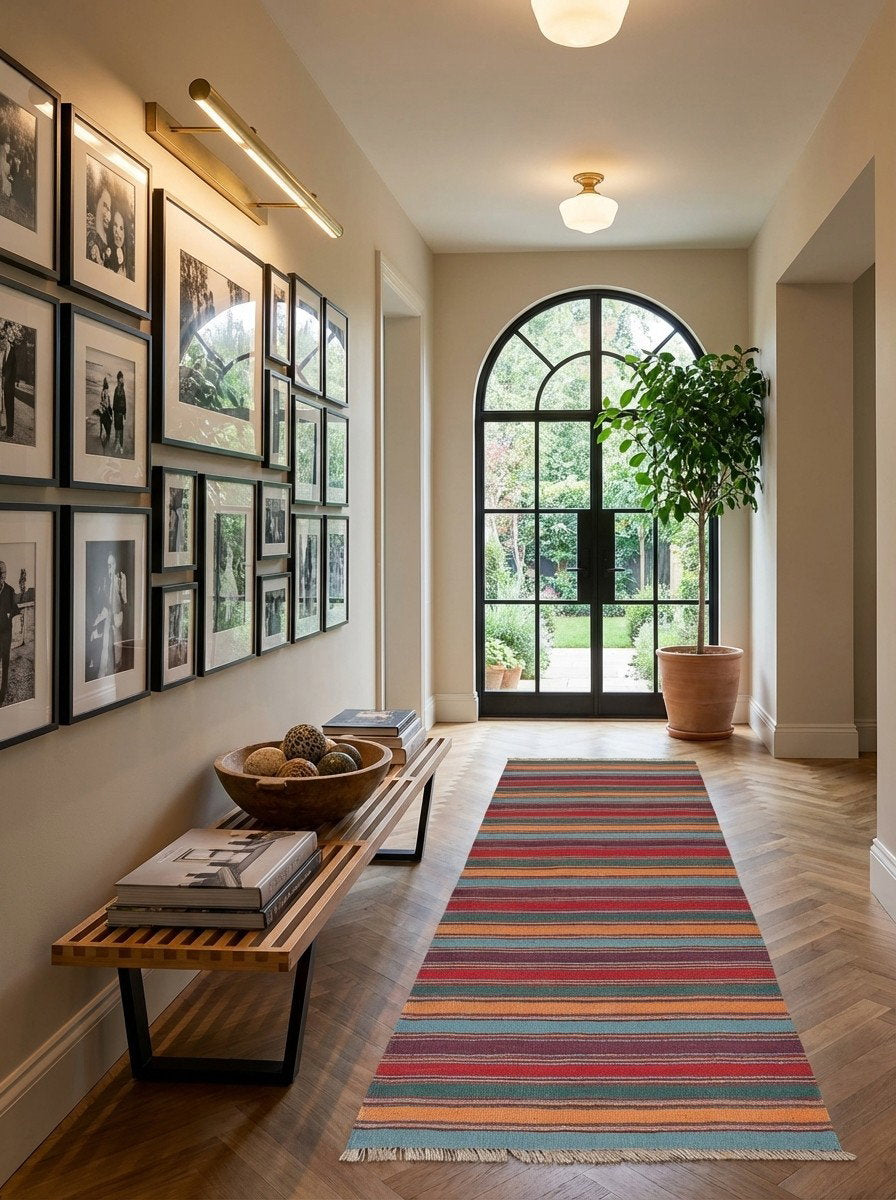 Kelim Gashgai — Handgefertigt, 190x76 cm, Bunt, 100% Virgin Wool | Detail view