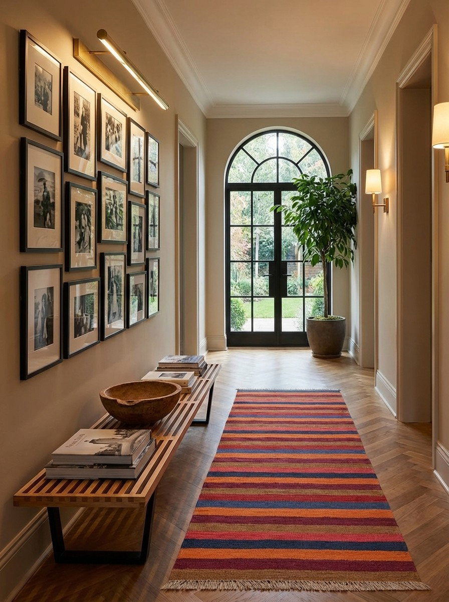 Kelim Gashgai — Handgefertigt, 192x63 cm, Bunt, 100% Virgin Wool | Detail view