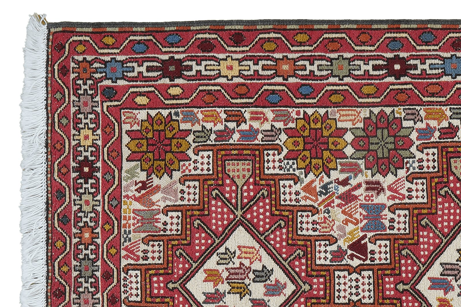 Sumak Shahsavan — Handmade, 80x92 cm, Beige, 100% Virgin Wool | View 3