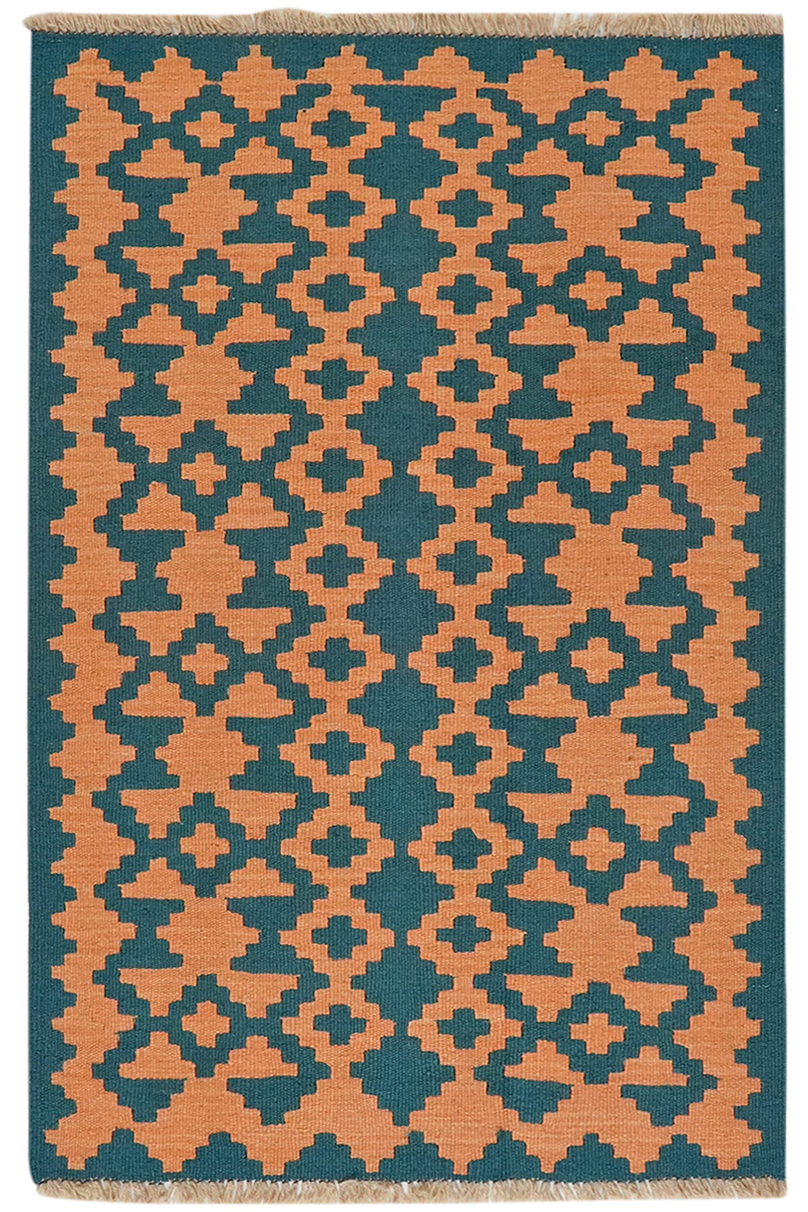 Kelim Gashgai — Handgefertigt, 125x82 cm, Beige, 100% Virgin Wool | Main view