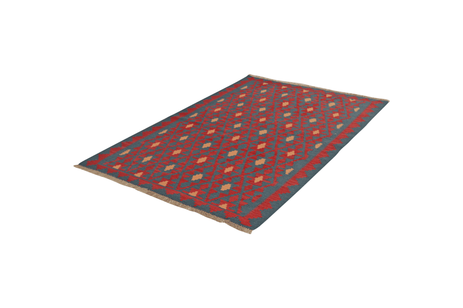 Kelim Gashgai — Handmade, 130x182 cm, Blue, 100% Virgin Wool | View 5