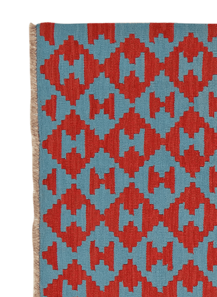 Kelim Gashgai — Handmade, 117x178 cm, Blue, 100% Virgin Wool | View 3
