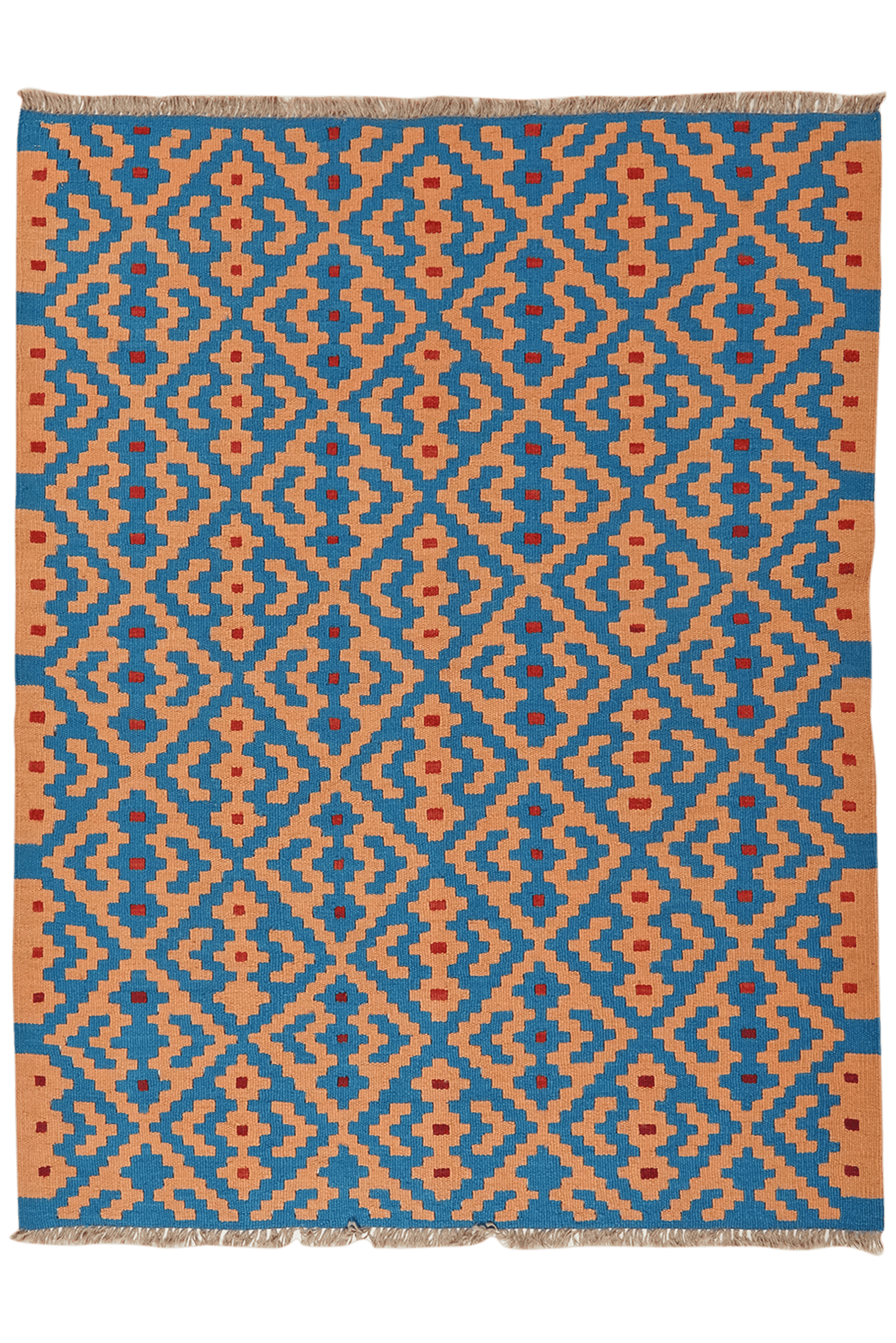Kelim Gashgai — Handmade, 132x168 cm, Beige, 100% Virgin Wool | Main view