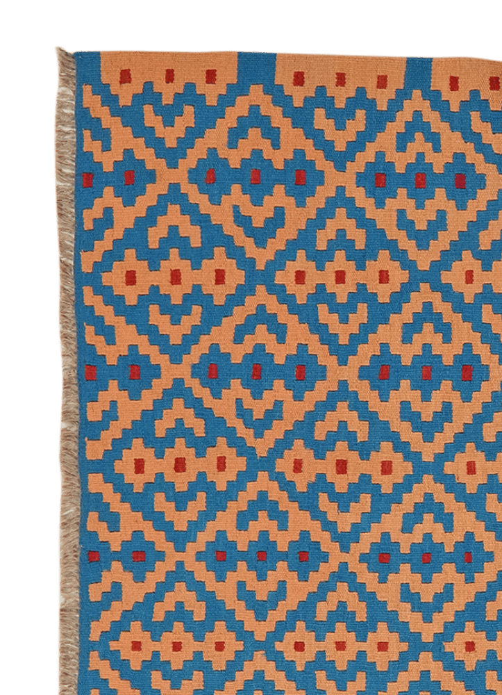 Kelim Gashgai — Handmade, 132x168 cm, Beige, 100% Virgin Wool | View 3