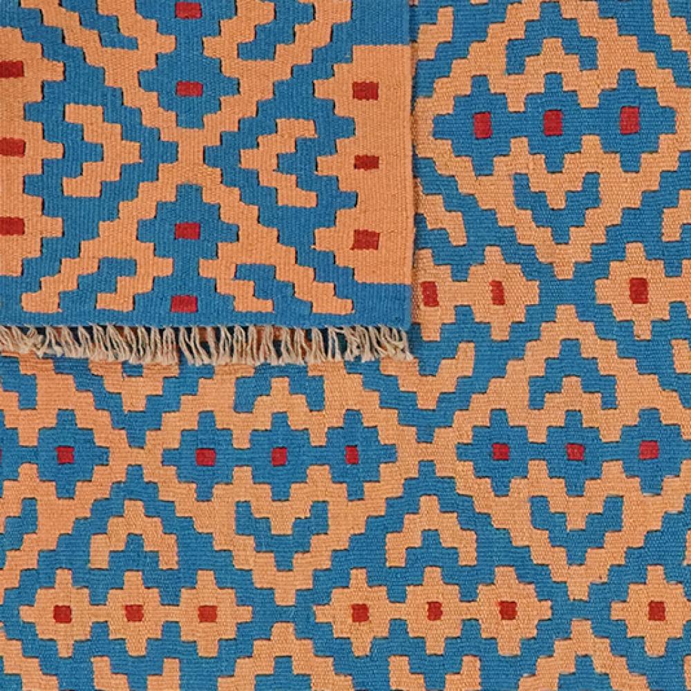 Kelim Gashgai — Handmade, 132x168 cm, Beige, 100% Virgin Wool | View 6
