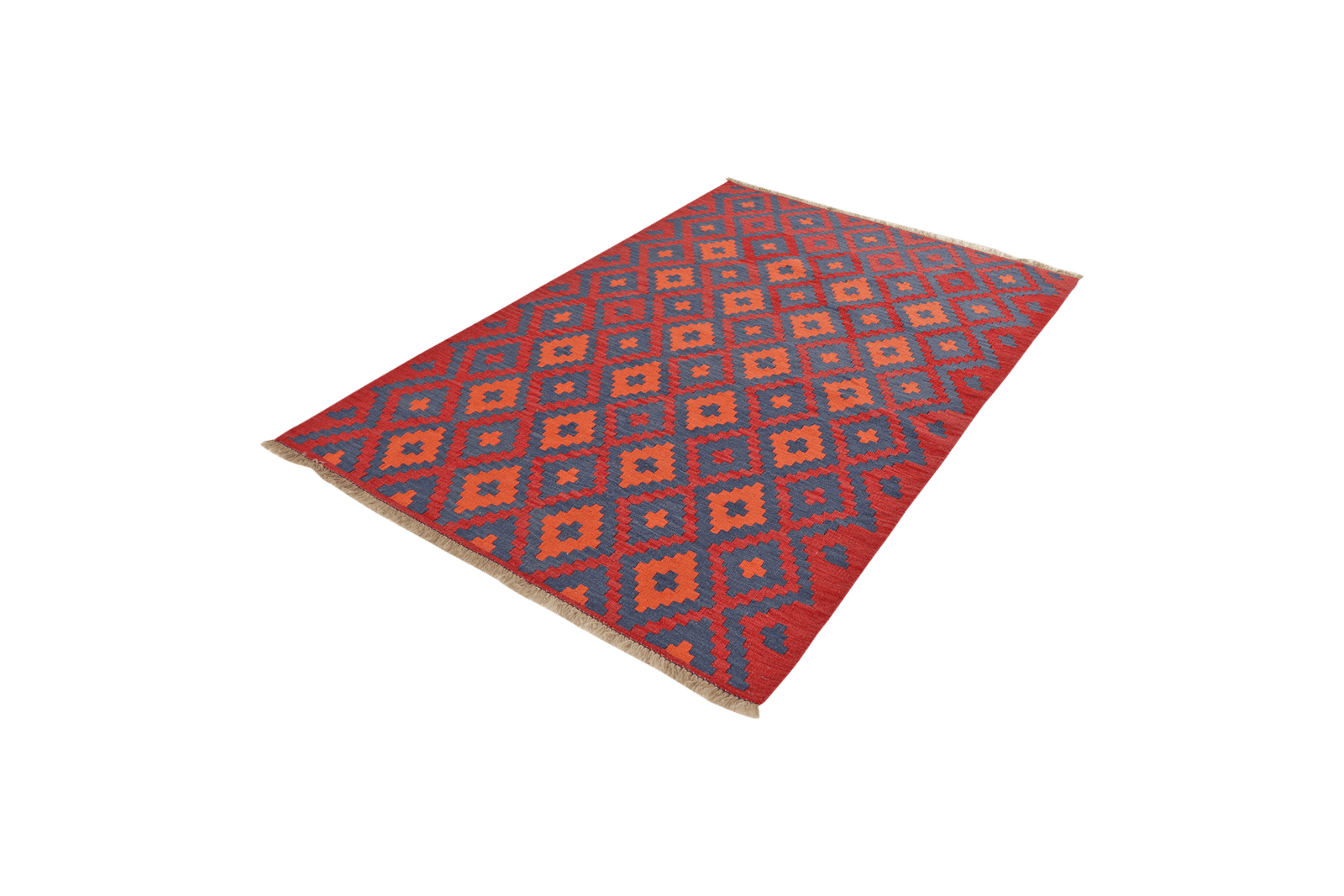Kelim Gashgai — Handmade, 125x183 cm, Red, 100% Virgin Wool | View 5