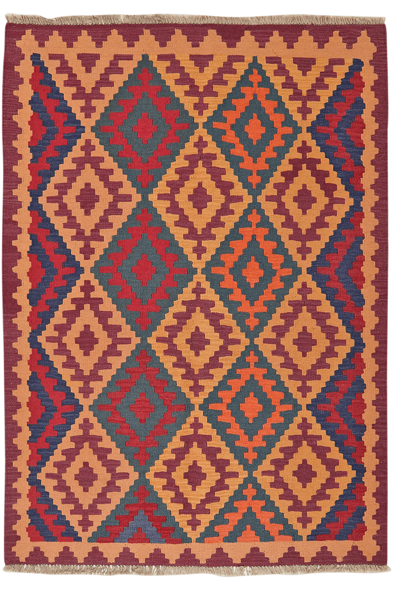 Kelim Gashgai — Handmade, 130x177 cm, Multicolor, 100% Virgin Wool | Main view