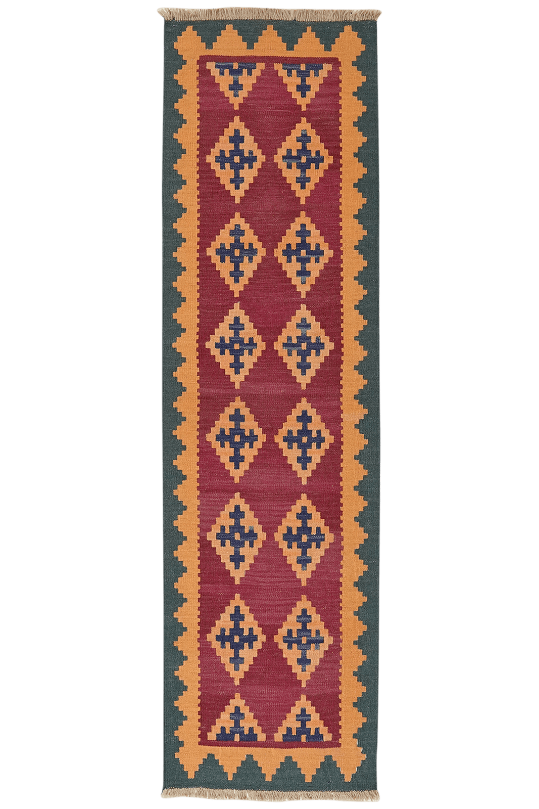 Kelim Gashgai — Handmade, 57x200 cm, Violett, 100% Virgin Wool | Main view
