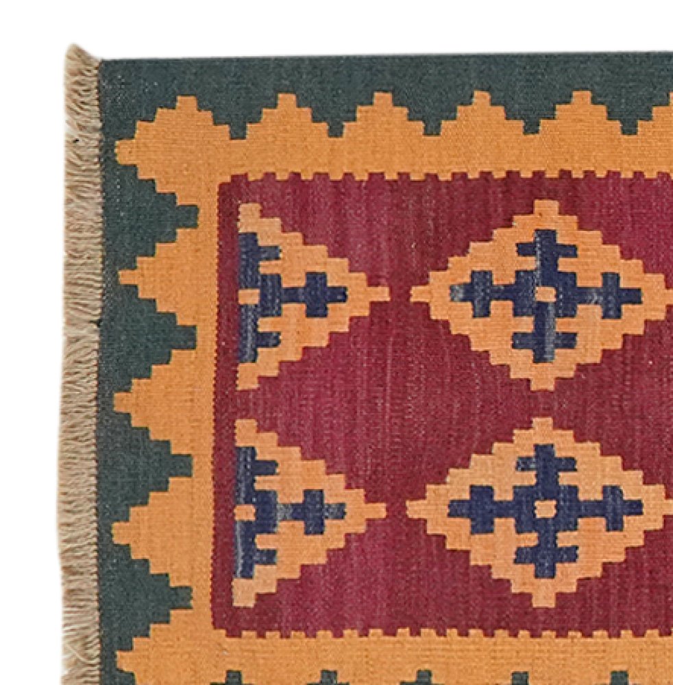 Kelim Gashgai — Handmade, 57x200 cm, Violett, 100% Virgin Wool | View 3