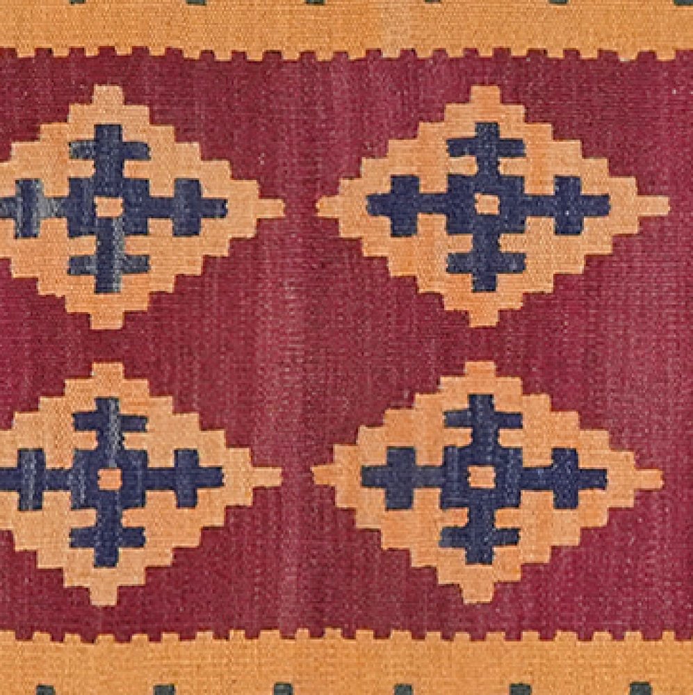 Kelim Gashgai — Handmade, 57x200 cm, Violett, 100% Virgin Wool | View 4