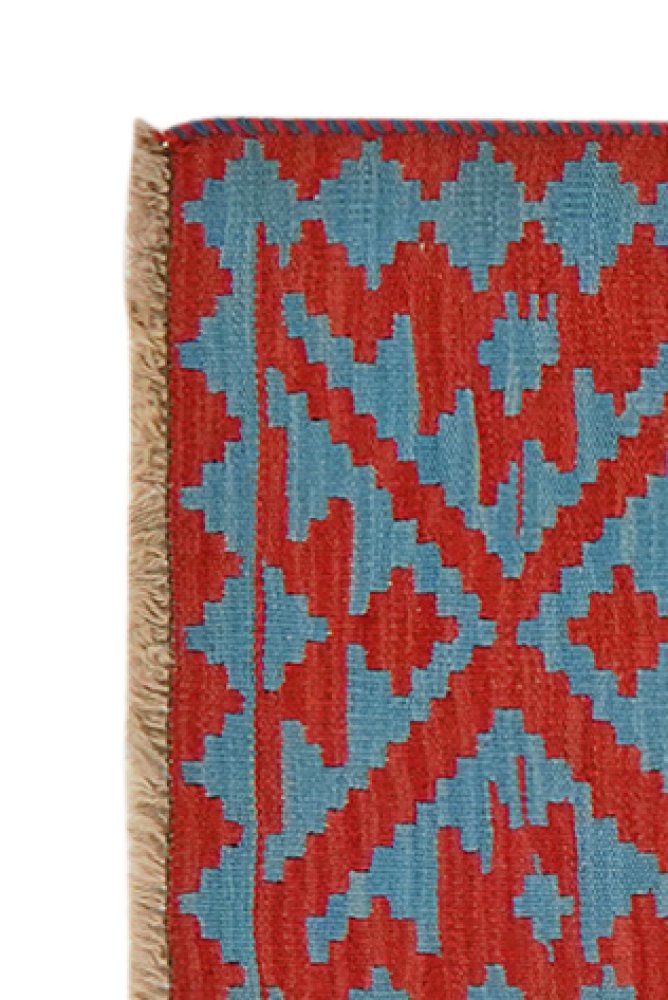 Kelim Gashgai — Handmade, 58x192 cm, Red, 100% Virgin Wool | View 3