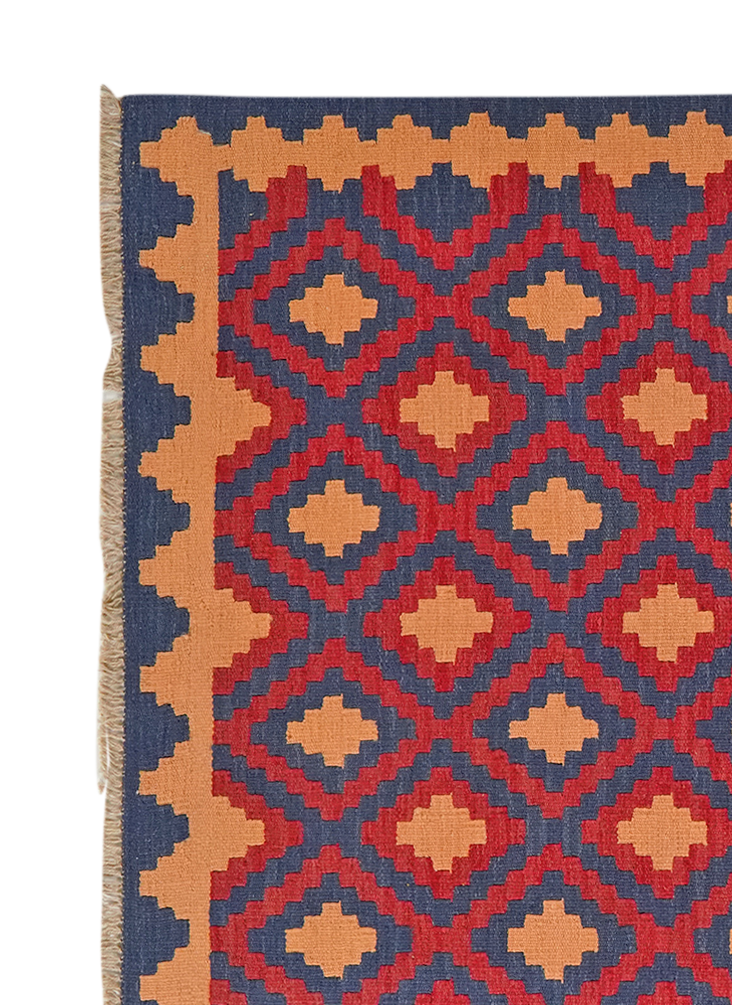 Kelim Gashgai — Handgefertigt, 182x129 cm, Beige, 100% Virgin Wool | View 4