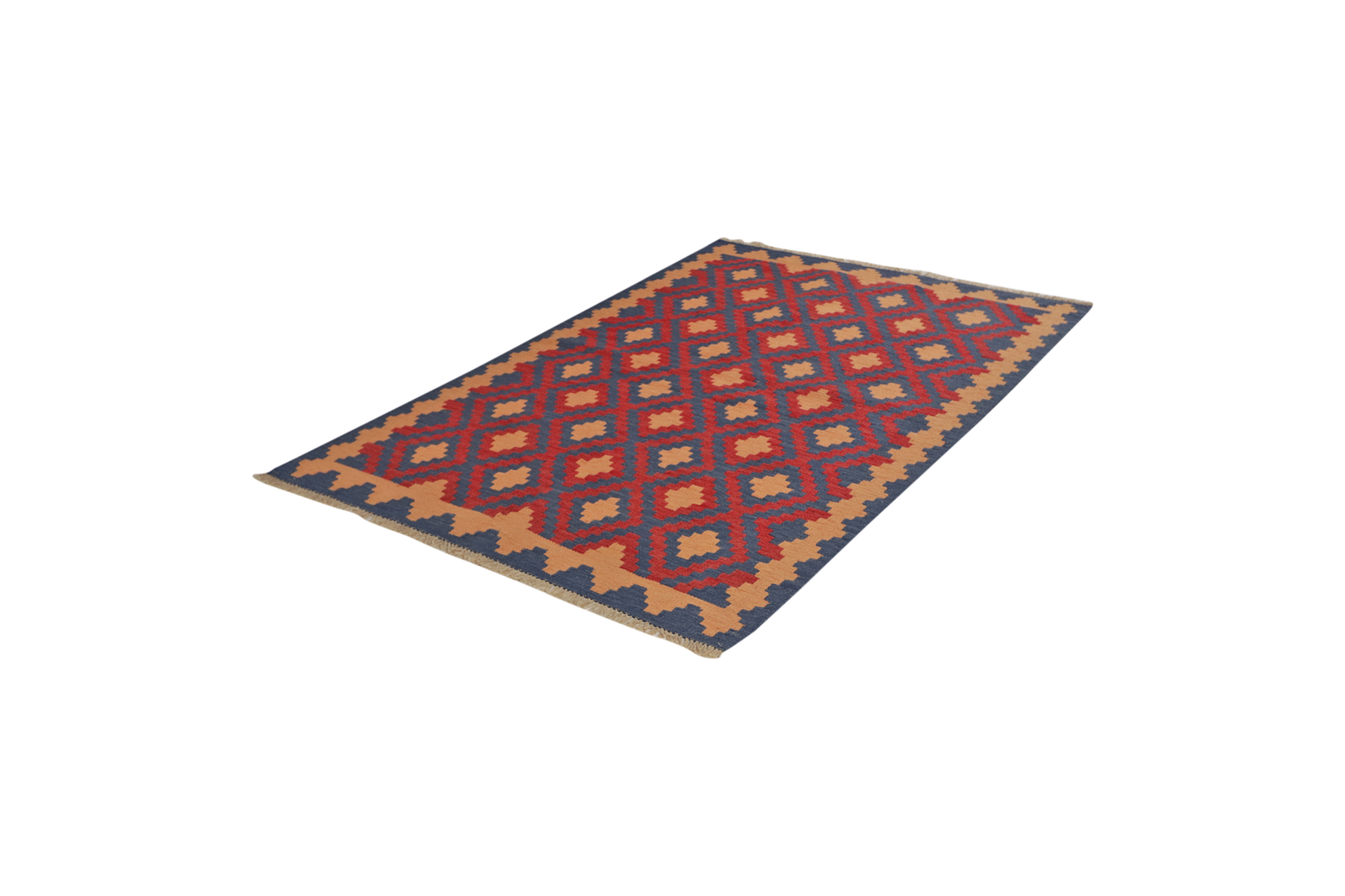 Kelim Gashgai — Handgefertigt, 182x129 cm, Beige, 100% Virgin Wool | View 6