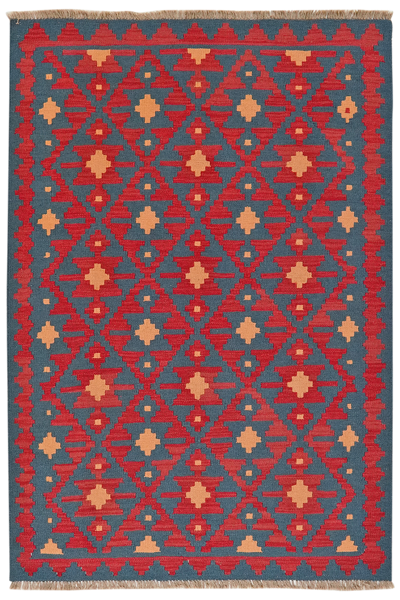 Kelim Gashgai — Handgefertigt, 180x123 cm, Rot, 100% Virgin Wool | Main view